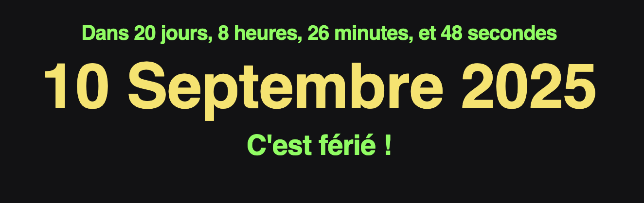 Décompte sur le site 