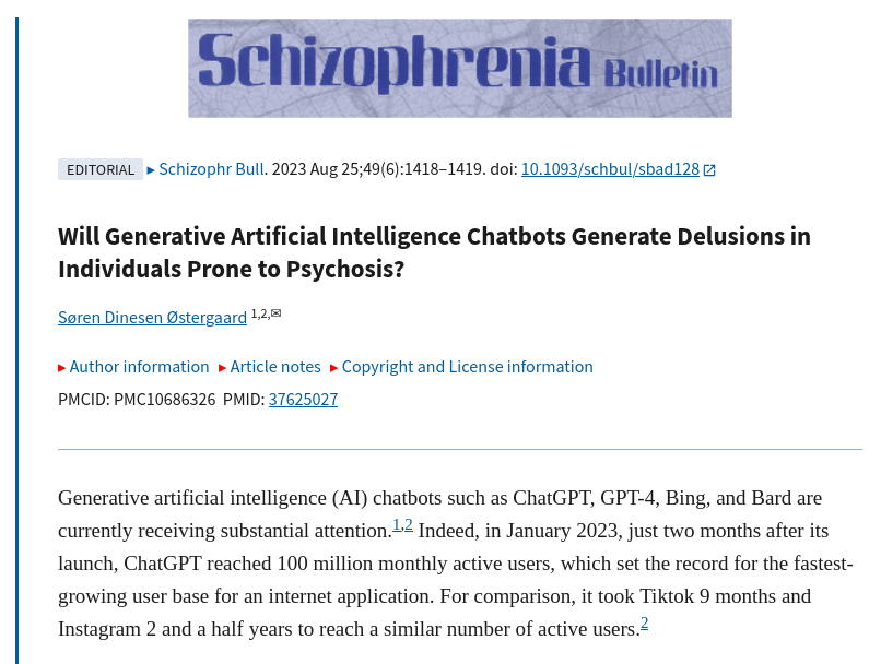 L'AI psychosis, identifiée depuis 2023